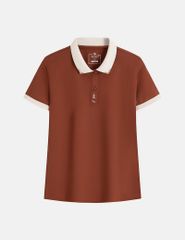 Áo polo nữ hình thêu ở nẹp cổ