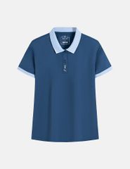 Áo polo nữ hình thêu ở nẹp cổ