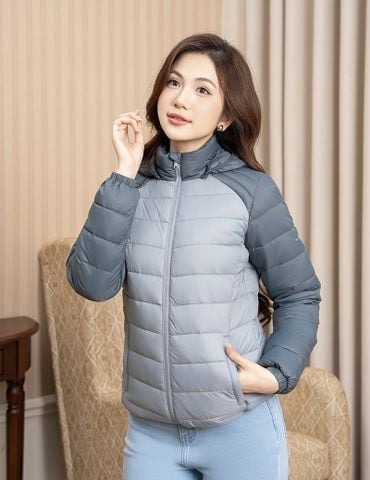 Áo phao nữ siêu nhẹ phối khác màu