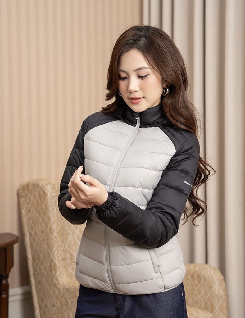 Áo phao nữ siêu nhẹ phối khác màu