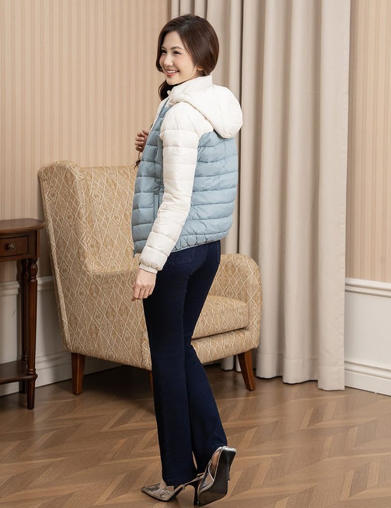 Áo phao nữ siêu nhẹ phối khác màu