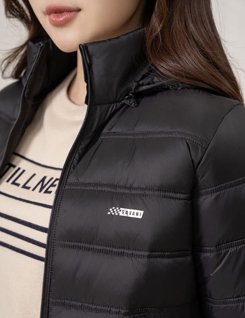 Áo phao nữ siêu nhẹ hình in trước ngực