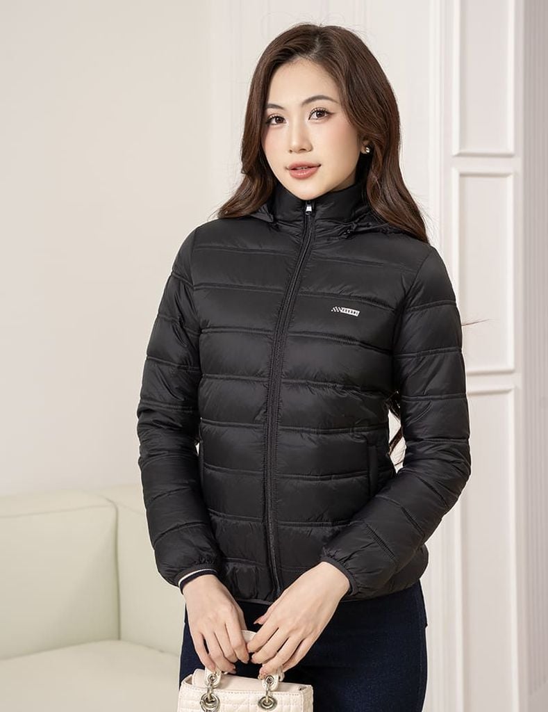 Áo phao nữ siêu nhẹ hình in trước ngực