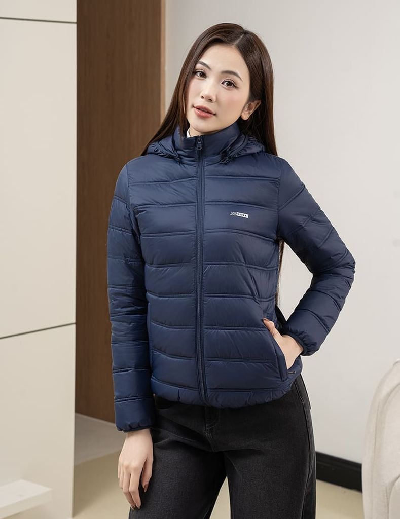 Áo phao nữ siêu nhẹ hình in trước ngực