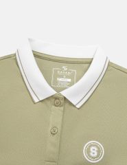 Áo polo ngắn tay nữ hình in trước ngực