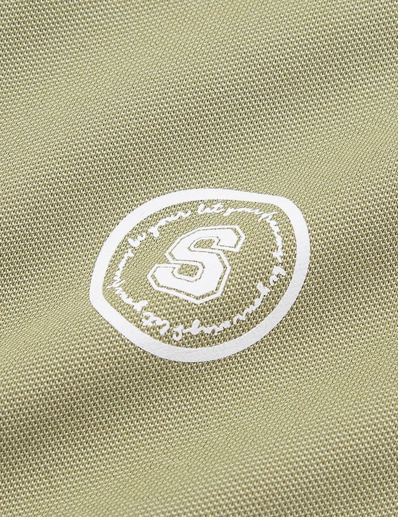 Áo polo ngắn tay nữ hình in trước ngực