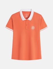 Áo polo ngắn tay nữ hình in trước ngực