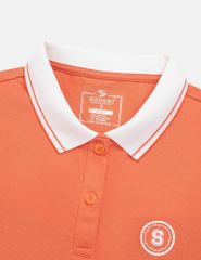 Áo polo ngắn tay nữ hình in trước ngực