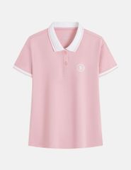 Áo polo ngắn tay nữ hình in trước ngực