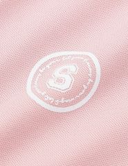 Áo polo ngắn tay nữ hình in trước ngực