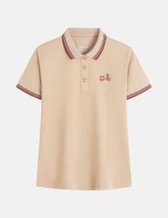 Áo polo nữ ngắn tay hình in trước ngực