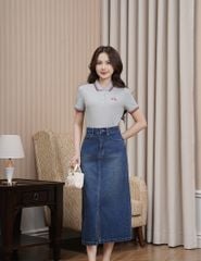 Áo polo nữ ngắn tay hình in trước ngực