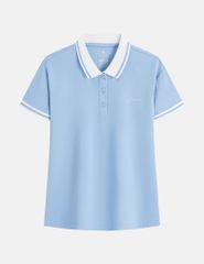 Áo polo ngắn tay nữ hình in trước ngực