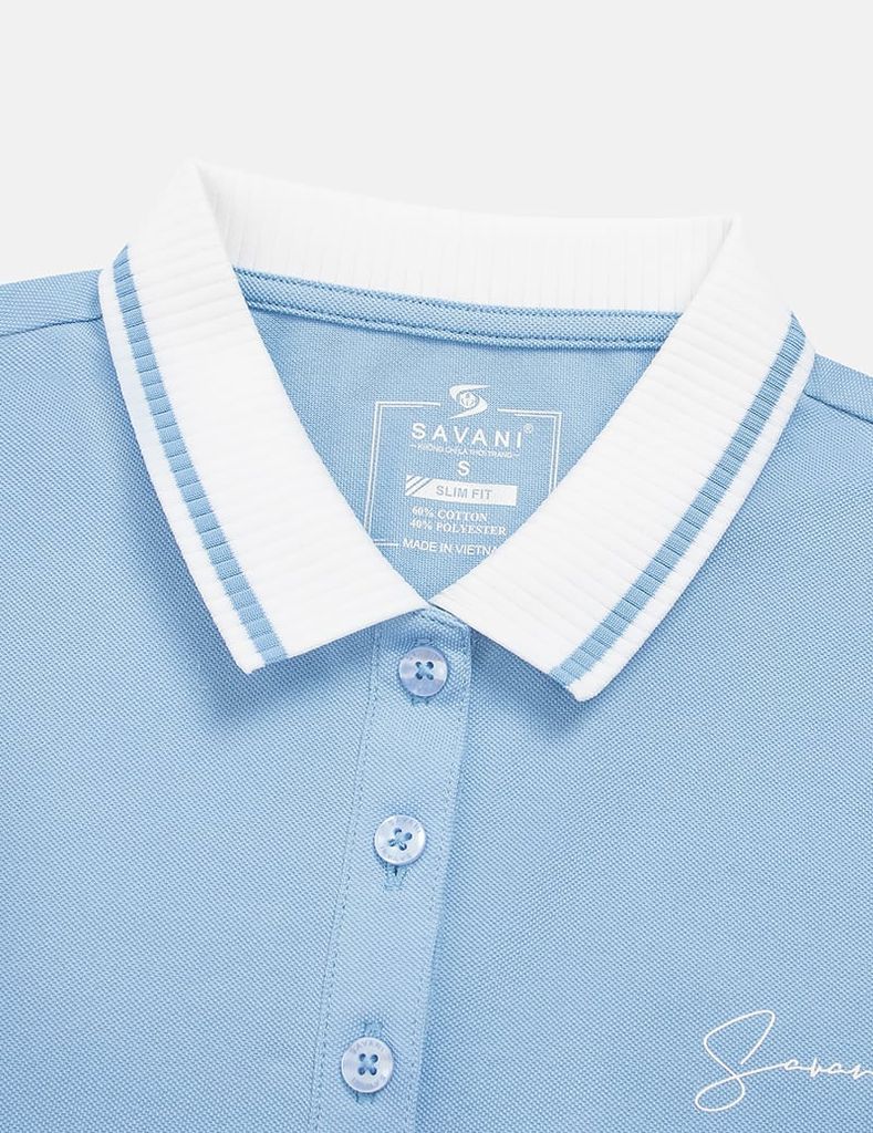 Áo polo ngắn tay nữ hình in trước ngực