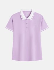 Áo polo ngắn tay nữ hình in trước ngực