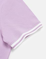 Áo polo ngắn tay nữ hình in trước ngực