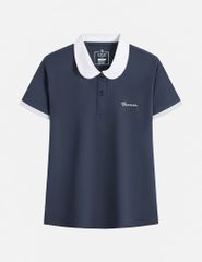 Áo polo ngắn tay nữ cổ sen thêu logo trước ngực