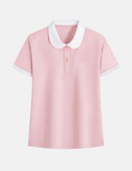 Áo polo ngắn tay nữ cổ sen thêu logo trước ngực