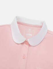 Áo polo ngắn tay nữ cổ sen thêu logo trước ngực