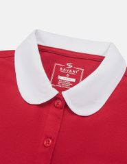 Áo polo ngắn tay nữ cổ sen thêu logo trước ngực