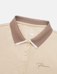 Áo thun ngắn tay có cổ nữ hình in trước ngực