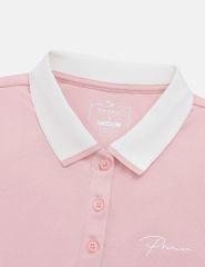 Áo thun ngắn tay có cổ nữ hình in trước ngực