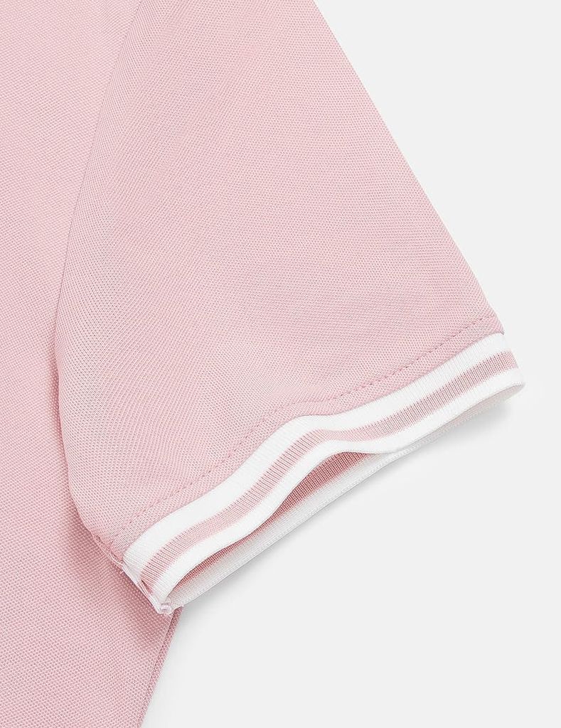 Áo thun ngắn tay có cổ nữ hình in trước ngực