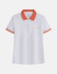 Áo thun ngắn tay có cổ nữ hình in trước ngực