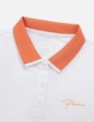 Áo thun ngắn tay có cổ nữ hình in trước ngực