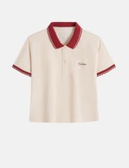 Áo polo ngắn tay nữ dáng croptop hình in trước ngực