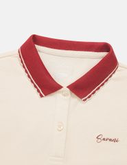 Áo polo ngắn tay nữ dáng croptop hình in trước ngực