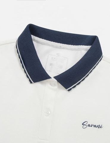 Áo polo ngắn tay nữ dáng croptop hình in trước ngực