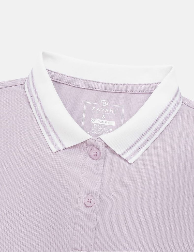 Áo polo ngắn tay nữ thêu logo tay