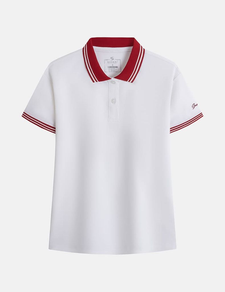 Áo polo ngắn tay nữ thêu logo tay