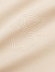 Áo polo ngắn tay nữ dáng croptop in dập logo trước ngực
