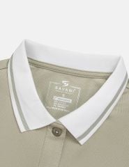 Áo polo ngắn tay nữ dáng croptop in dập logo trước ngực