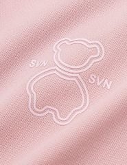 Áo polo ngắn tay nữ dáng croptop in dập logo trước ngực