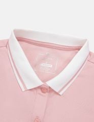 Áo polo ngắn tay nữ dáng croptop in dập logo trước ngực