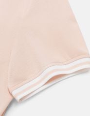 Áo polo ngắn tay nữ dáng croptop in dập logo trước ngực