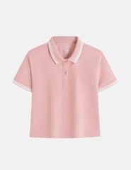 Áo polo croptop nữ hình in trước ngực
