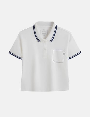 Áo polo croptop nữ hình in trước ngực