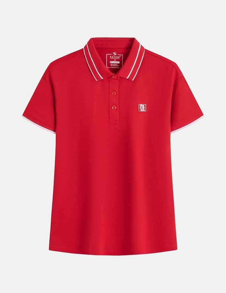 Áo polo nữ ngắn tay hình in trước ngực