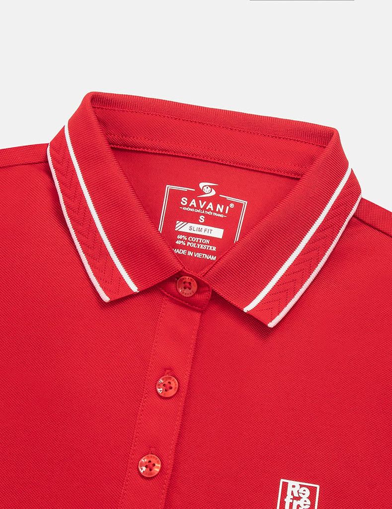 Áo polo nữ ngắn tay hình in trước ngực