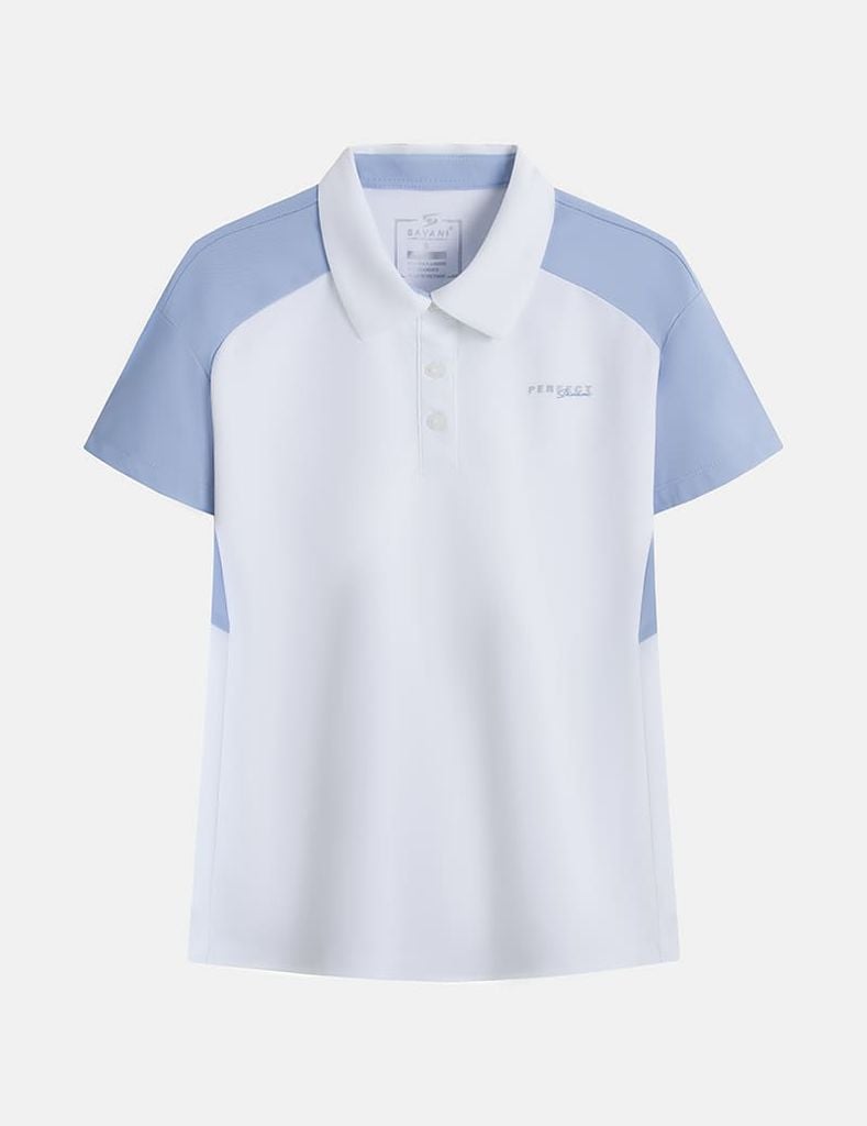 Áo polo ngắn tay thể thao nữ in logo trước ngực