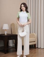 Áo polo ngắn tay thể thao nữ in logo trước ngực