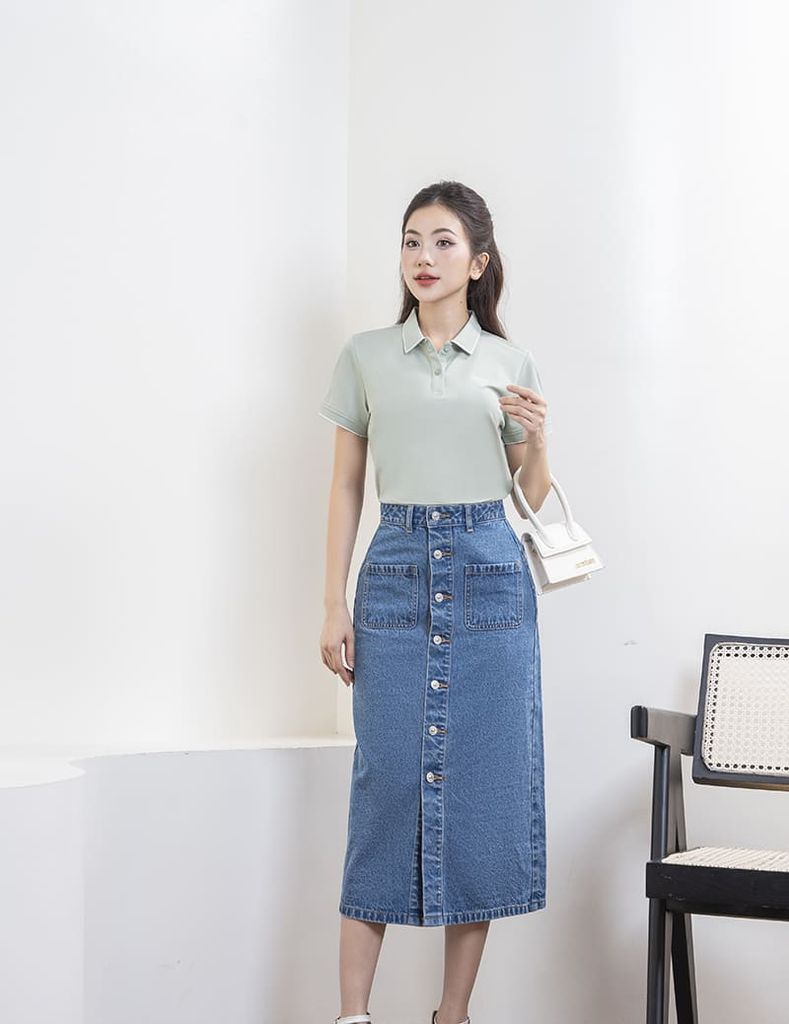 Chân váy jean nữ WVD002K4