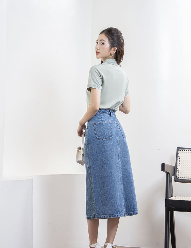 Chân váy jean nữ WVD002K4