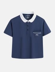 Áo polo ngắn tay nữ cổ phối kẹp ren