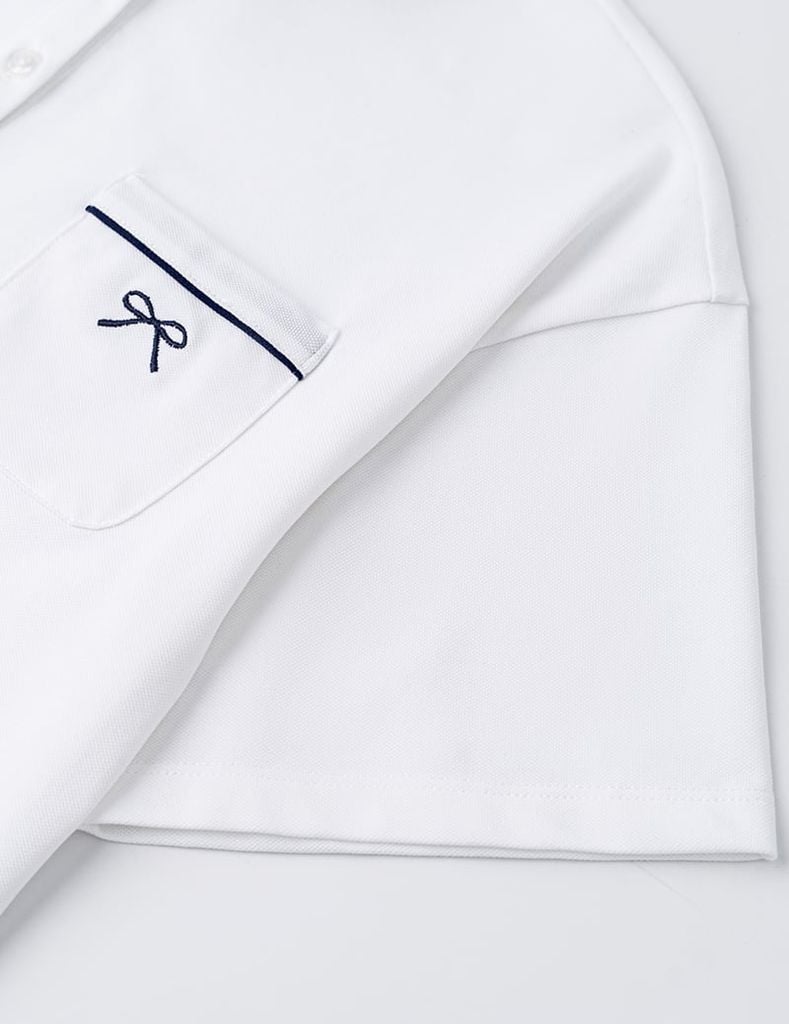 Áo polo ngắn tay nữ cổ phối kẹp ren