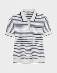 Áo polo mongtoghi nữ kẻ ngang túi ngực